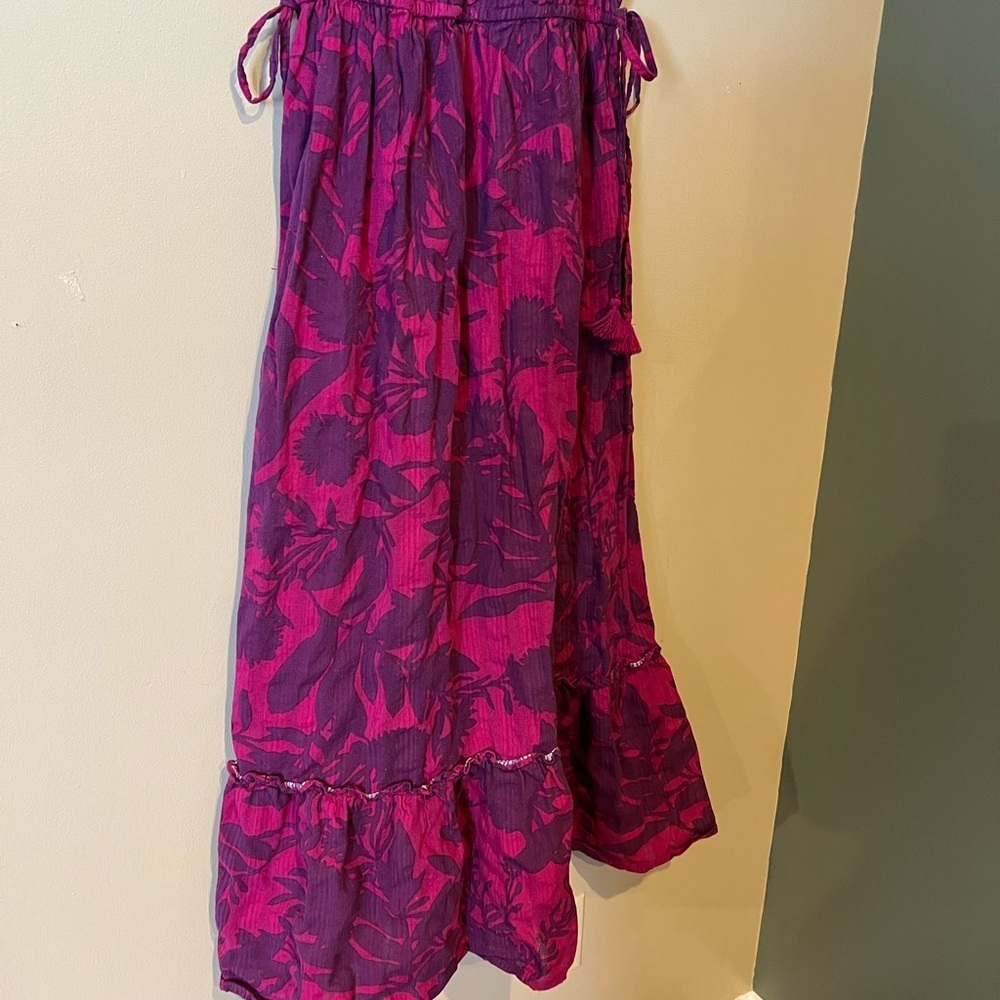 Anthropologie SATURDAY SUNDAY Yasmine Tiered Maxi Dress Tie Waist Sz S Purple - Picture 4 of 7